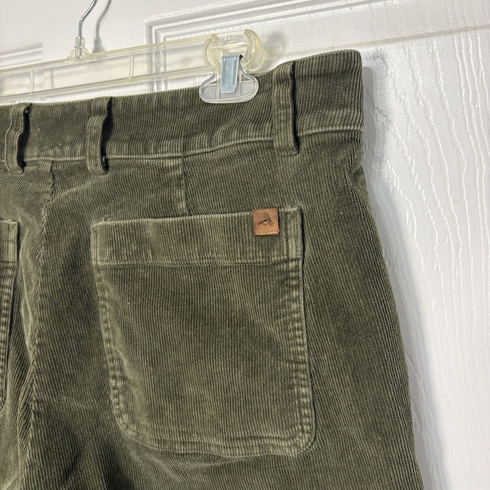 Orvis Corduroy Ultra Wide Leg High Waisted Pants Women's 16 Tarragon Green - Picture 1 of 11